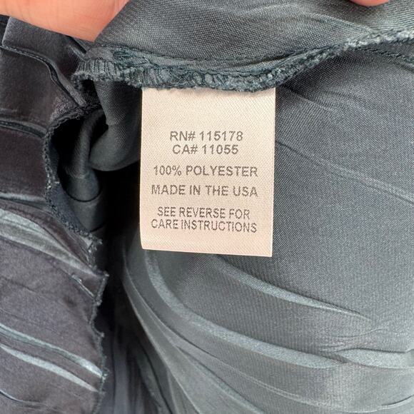 Komarov Textured Crinkle Charmeuse Chiffon Jeweled Fit & Flare Cocktail Dress - Picture 13 of 14